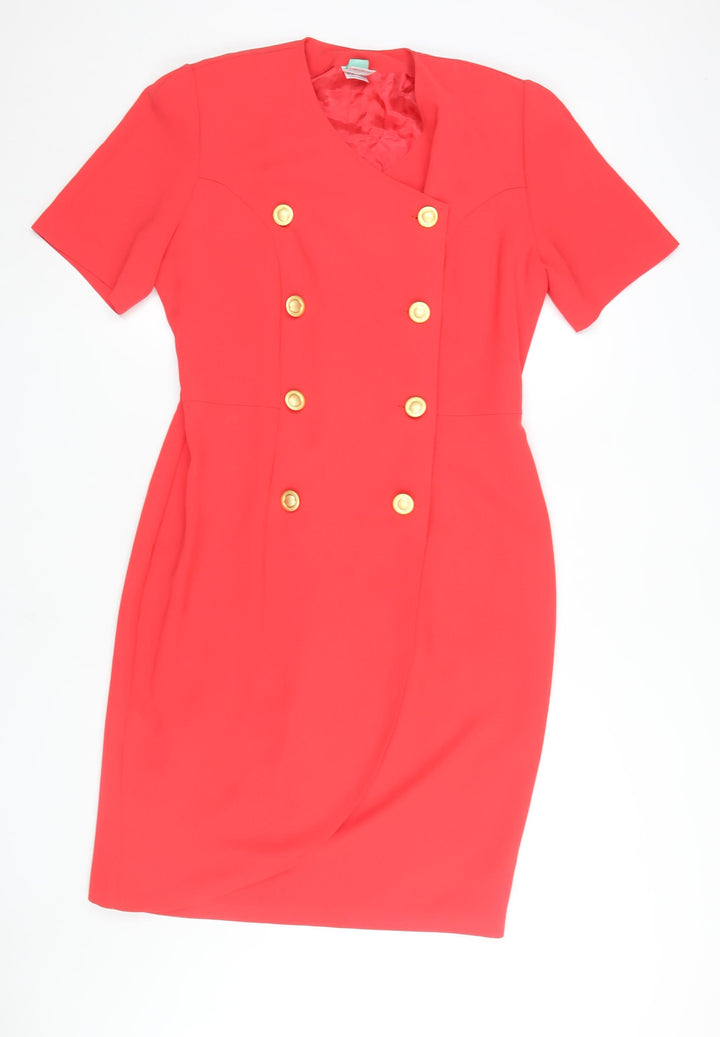 Elinette Design Women's Red Size 12 Shift Dress