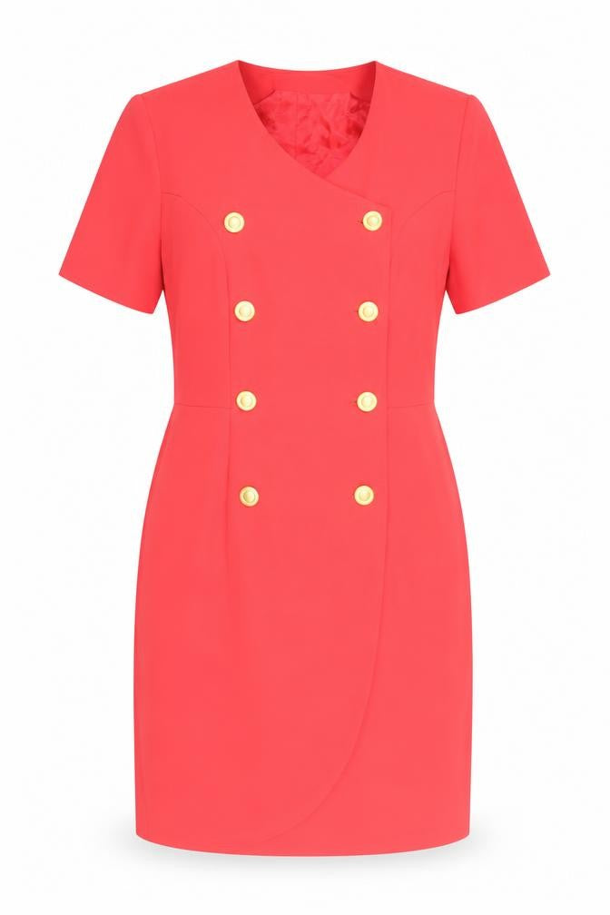 Front view of Elinette Design Women's Red, size 12, Shift Dress
