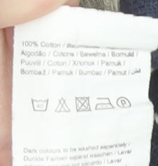 Jack & Jones Men's Blue Striped V-Neck Pullover, L