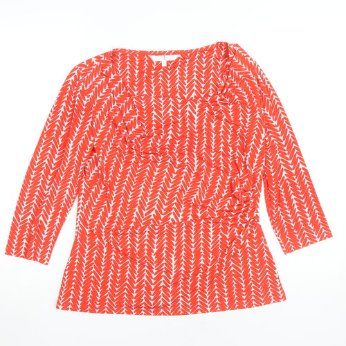 J by Jasper Conran Women's Red Geometric Top, Size 14