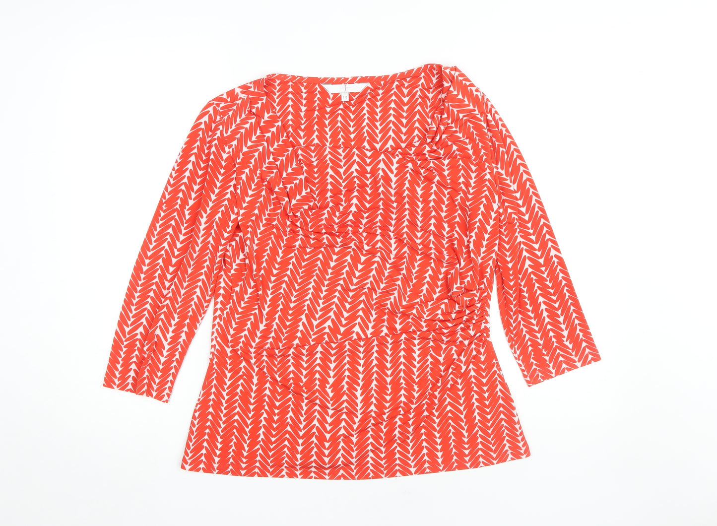 J by Jasper Conran Women's Red Geometric Top, Size 14