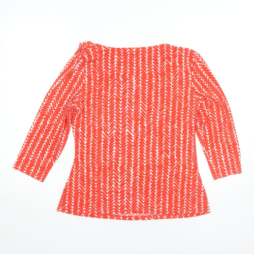J by Jasper Conran Women's Red Geometric Top, Size 14