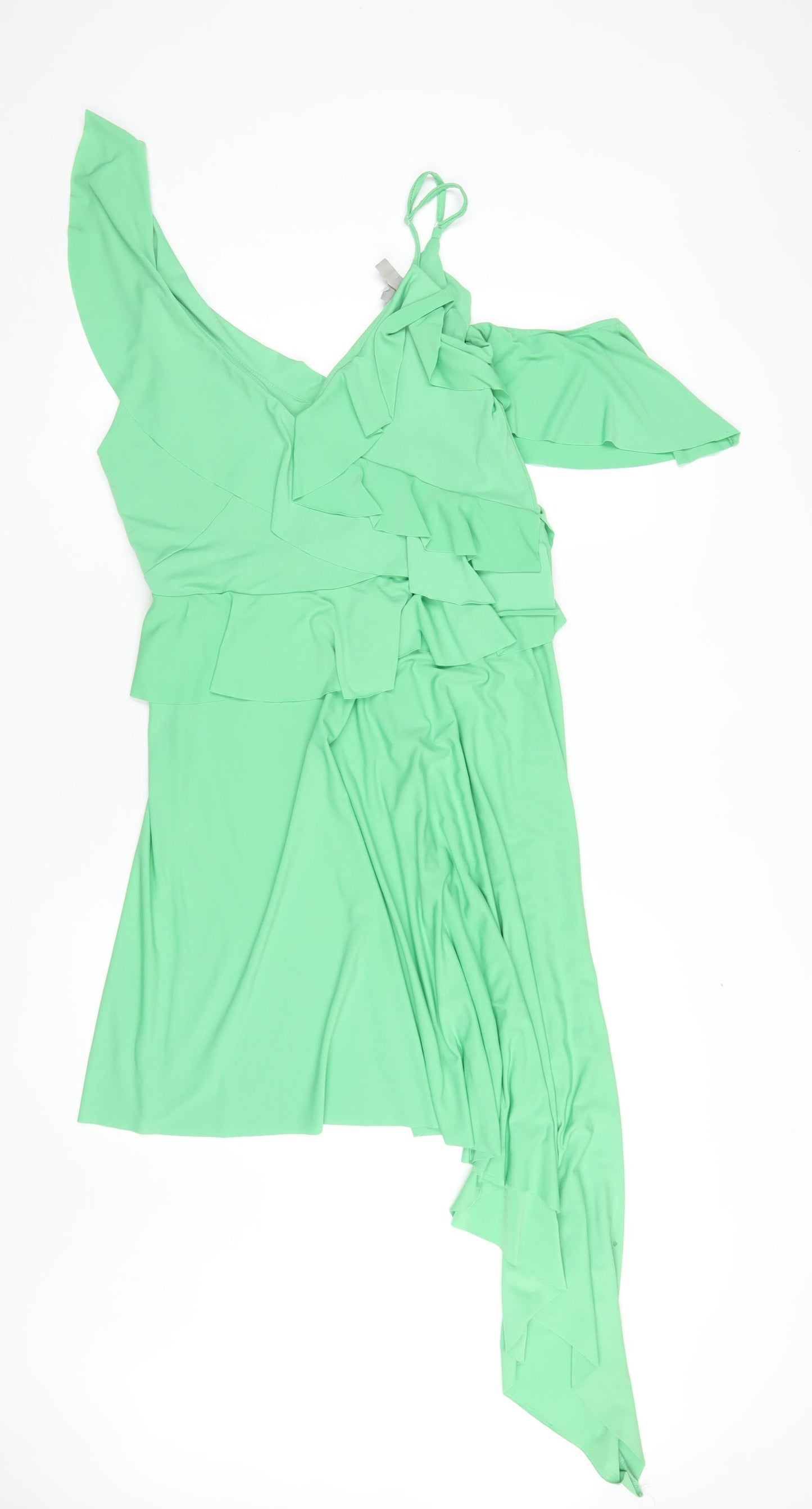 Asos Women's Green Asymmetric Dress UK 16