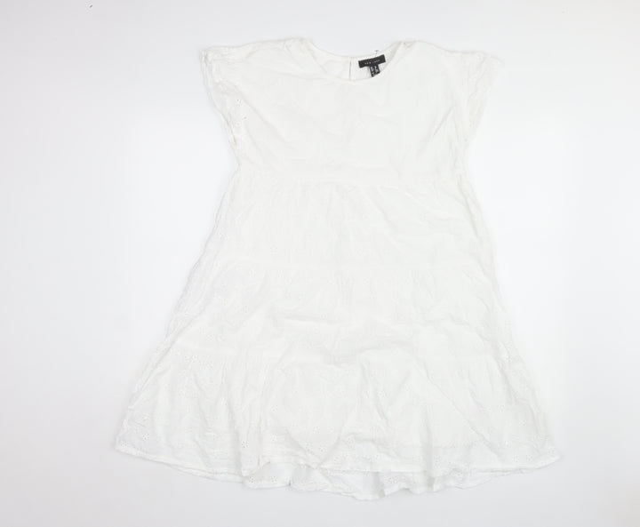 New Look Women's White Cotton Dress Size 10