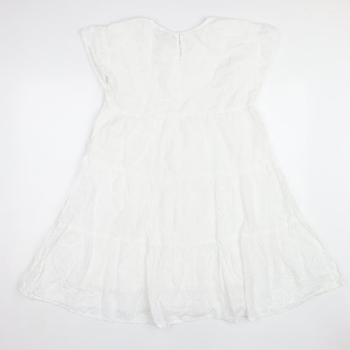 New Look Women's White Cotton Dress Size 10