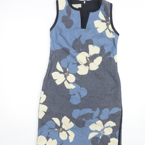 Hobbs Women Blue Floral Sheath Dress - Size 10