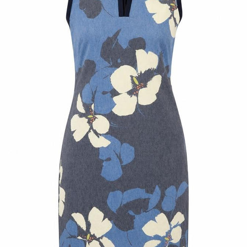 Hobbs Women Blue Floral Sheath Dress - Size 10