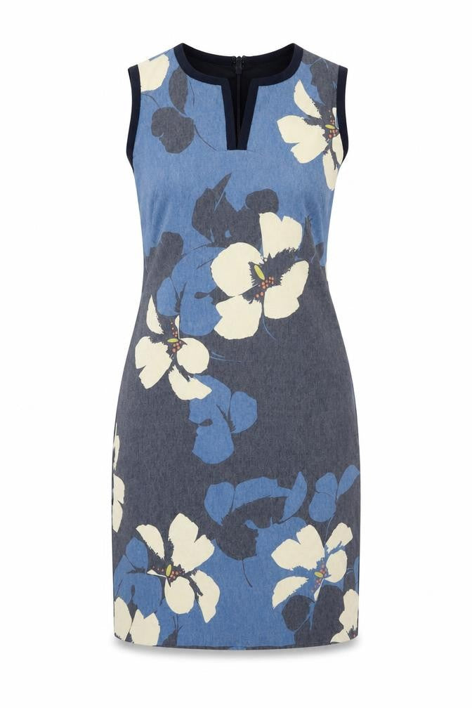 Hobbs Women Blue Floral Sheath Dress - Size 10