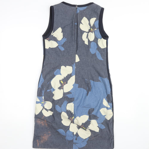 Hobbs Women Blue Floral Sheath Dress - Size 10