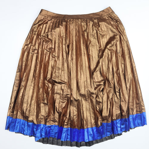 Marks and Spencer Women’s Brown Pleated Long Skirt, Size 20
