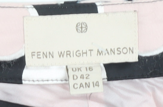 Fenn Wright Manson Women's Black Polka Dot Skirt Size 16