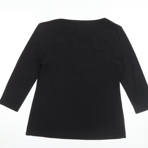 Carmen Marc Valvo Black Cowl Neck Women's Top Size L