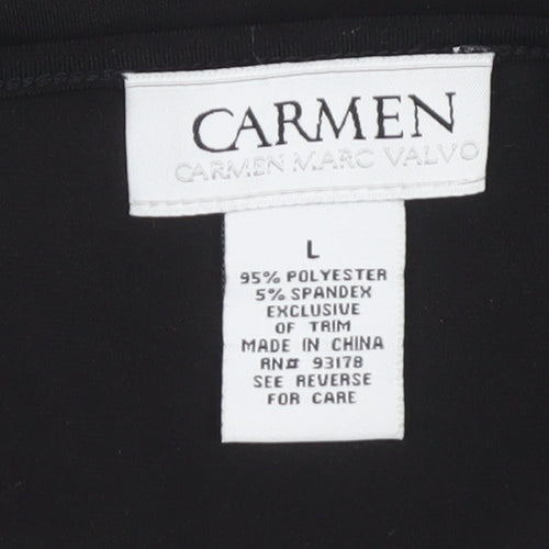 Carmen Marc Valvo Black Cowl Neck Women's Top Size L