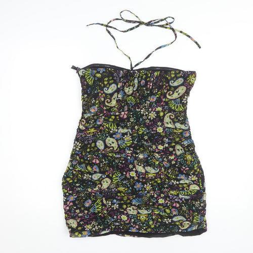 Zara Women's Multicoloured Strapless Dress Size 12