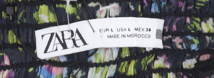 Zara Women's Multicoloured Strapless Dress Size 12