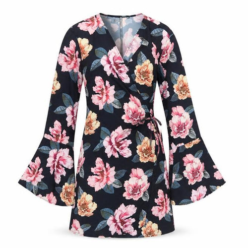 Missguided Women's Multicoloured Floral Wrap Dress Size 10