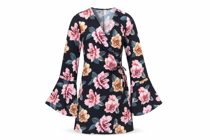 Missguided Women's Multicoloured Floral Wrap Dress Size 10