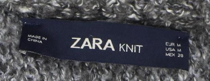 Zara Knit Women’s Grey Open-Knit Cardigan M