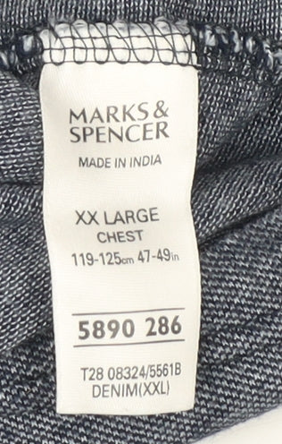 Marks & Spencer Men's Blue Polo Shirt 2XL