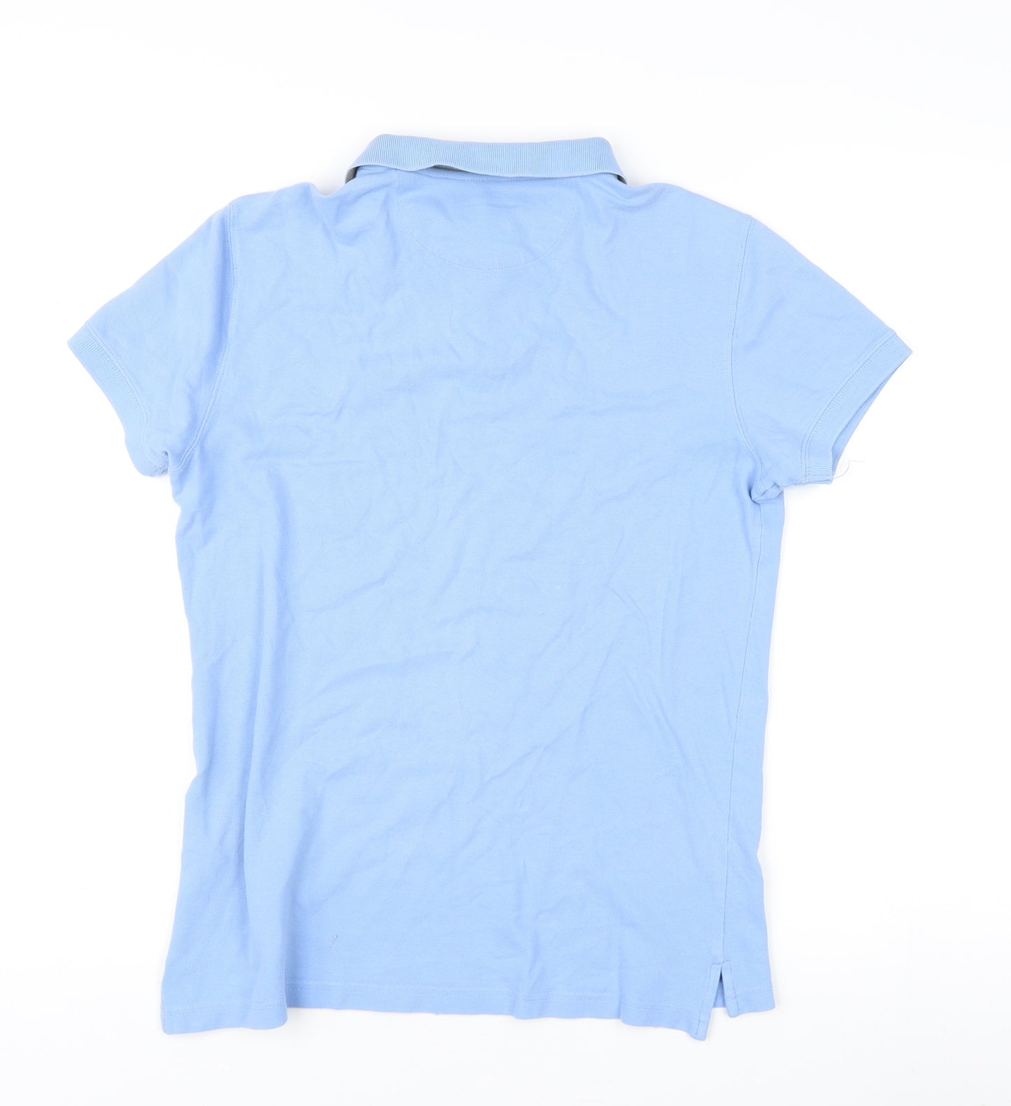 Massimo Dutti Men's Blue Slim Fit Polo Shirt Medium