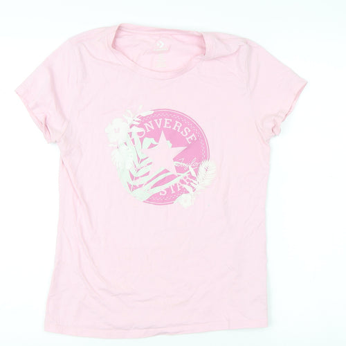 Converse Women's Pink Slim Fit T-Shirt, Size 12