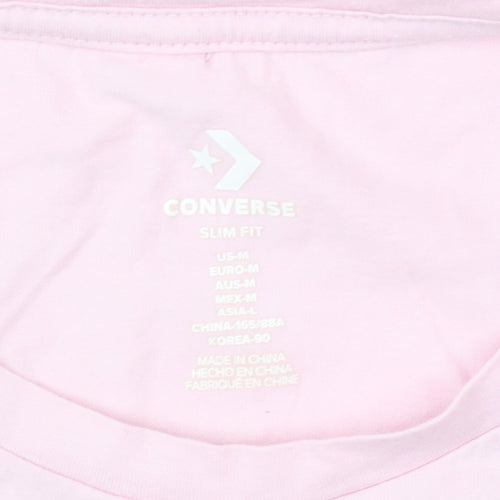 Converse Women's Pink Slim Fit T-Shirt, Size 12