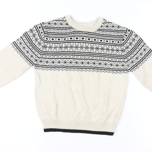 Cat & Jack Boys Beige Fair Isle XS Pullover Jumper