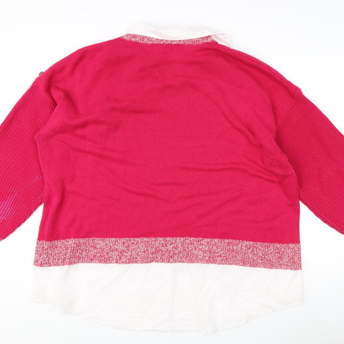 Next Women's Pink XL Button Accent Knit Jumper