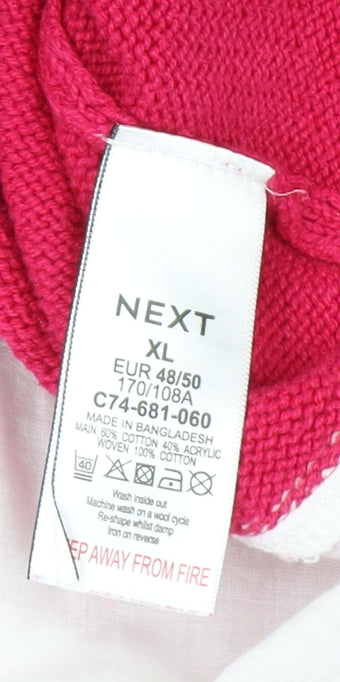 Next Women's Pink XL Button Accent Knit Jumper