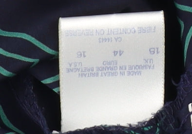 Alexon Women's Black Geometric Button-Up Shirt Size 16