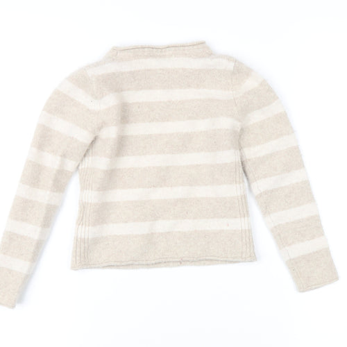 Tommy Hilfiger Girls Beige Striped Pullover Jumper XS