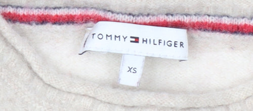 Tommy Hilfiger Girls Beige Striped Pullover Jumper XS
