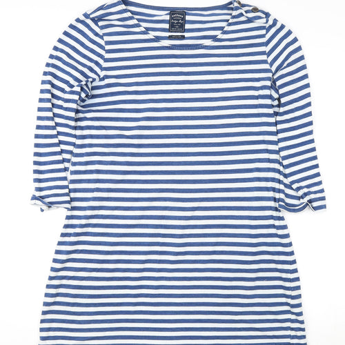 FatFace Women's Blue Striped 3/4 Sleeve T-Shirt Size 10