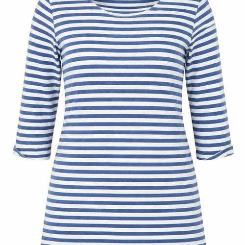 FatFace Women's Blue Striped 3/4 Sleeve T-Shirt Size 10