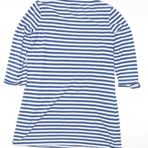 FatFace Women's Blue Striped 3/4 Sleeve T-Shirt Size 10