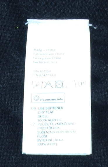 Women's Black Fox Animal Print Pullover Jumper XS