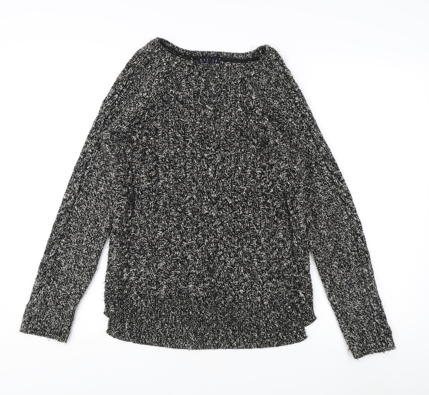 BASIC Women's Black M Cable-Knit Jumper