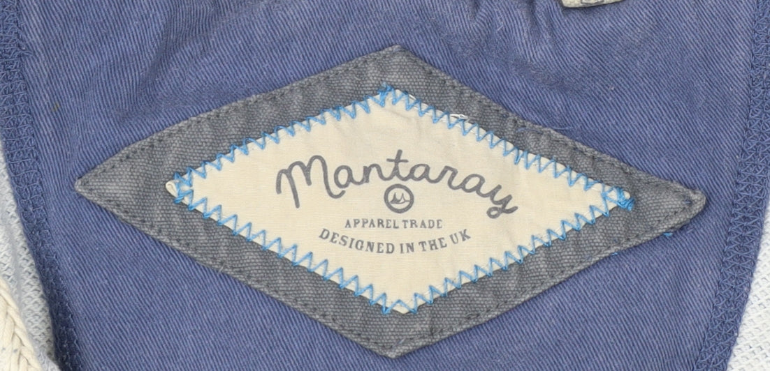 Mantaray Men's Blue XL Striped Polo Shirt - Cotton, Casual