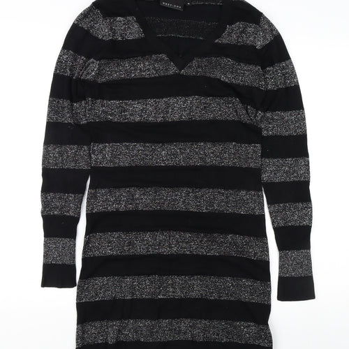 West One Women's Black Striped Pullover Jumper Size 12