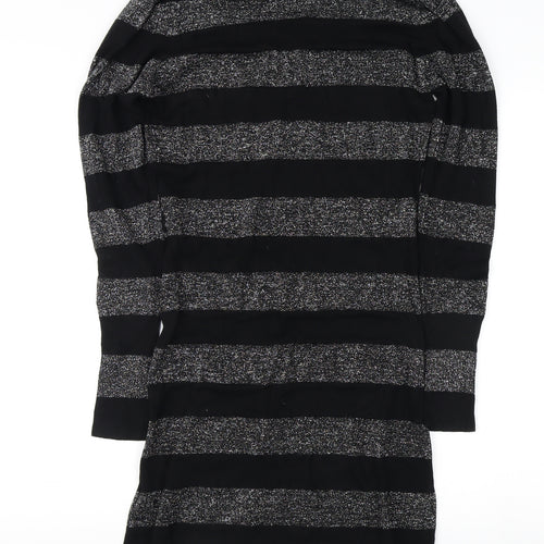 West One Women's Black Striped Pullover Jumper Size 12