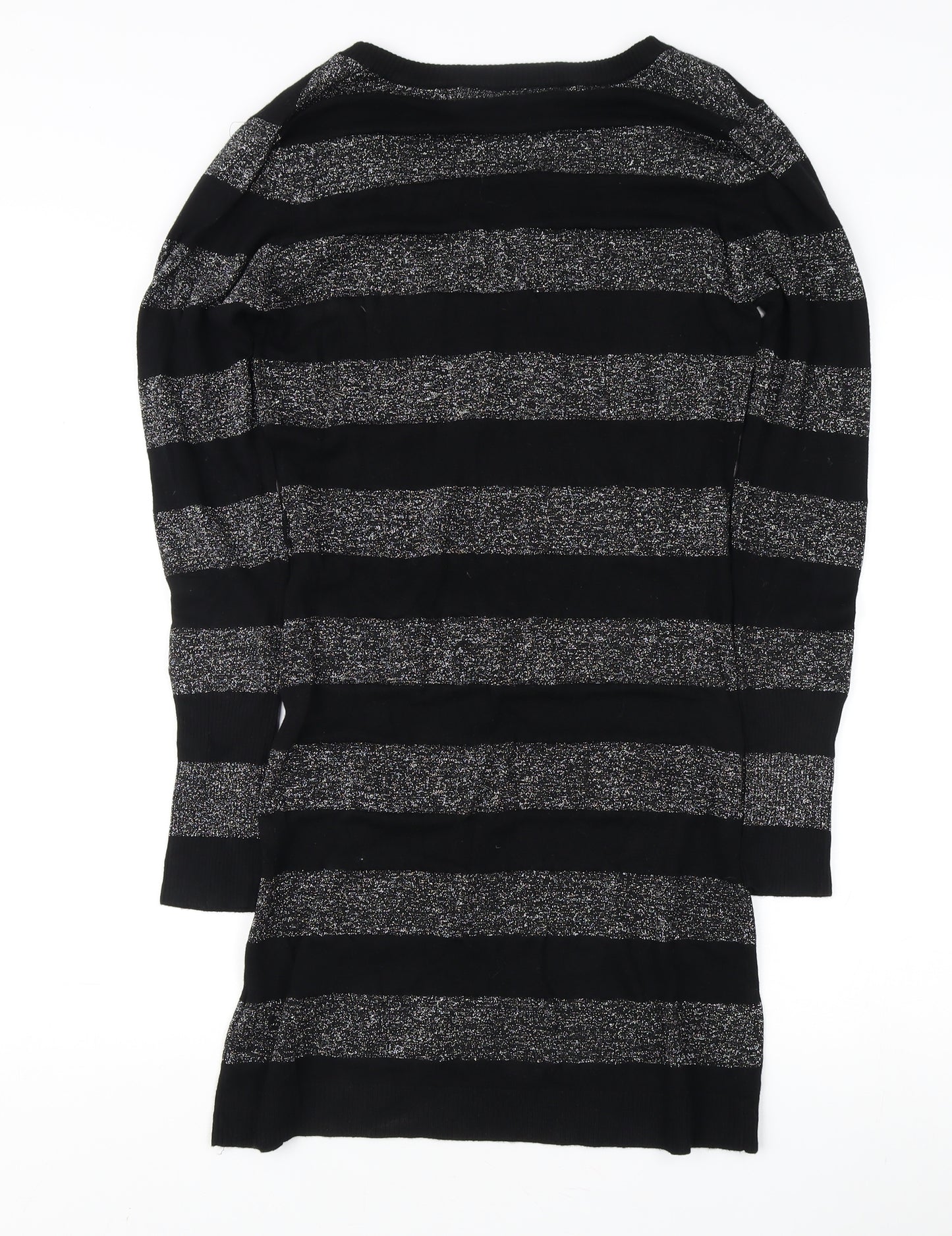 West One Women's Black Striped Pullover Jumper Size 12