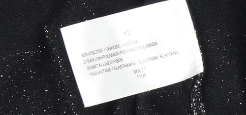 West One Women's Black Striped Pullover Jumper Size 12
