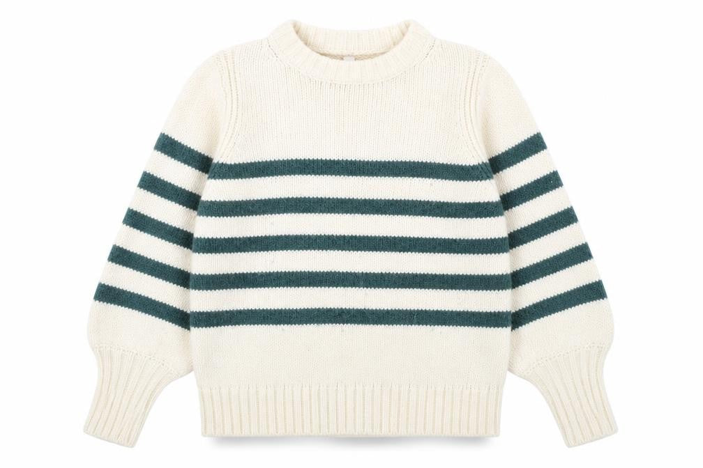 Front view of AND/OR Women's Multicoloured Striped jumper