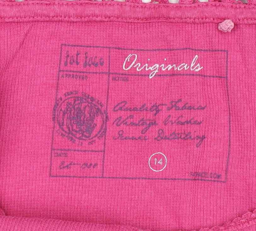 Fat Face Women's Pink Crochet Tank Size 14