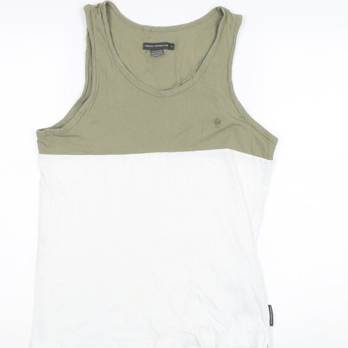 French Connection Women's Green White Tank Top Size M