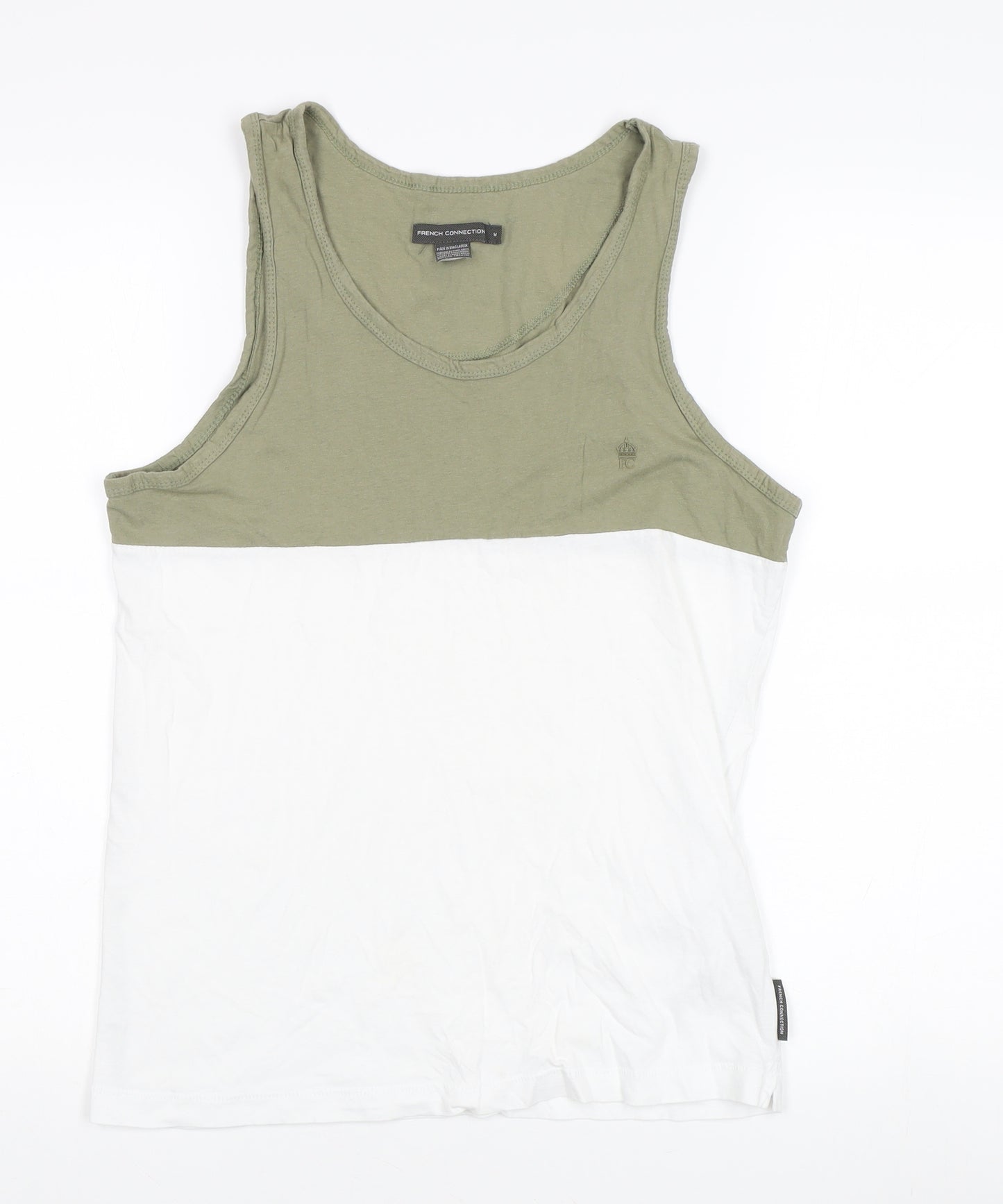 French Connection Women's Green White Tank Top Size M