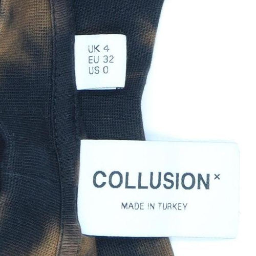 Collusion Women's Black Tie Dye T-Shirt, Size 4