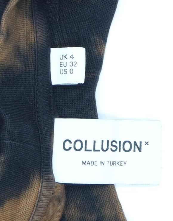 Collusion Women's Black Tie Dye T-Shirt, Size 4