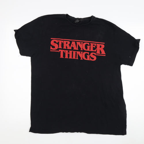 Black Stranger Things T-shirt 2XL Unisex Short Sleeve