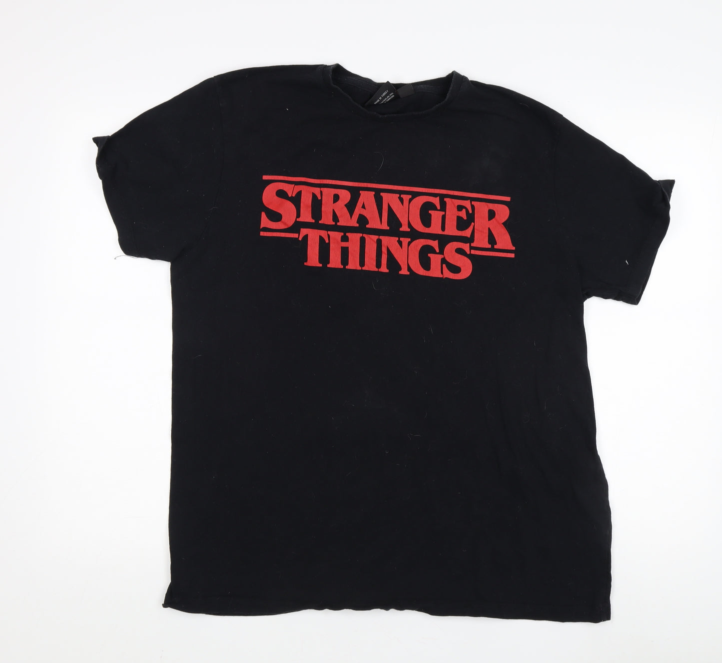 Black Stranger Things T-shirt 2XL Unisex Short Sleeve